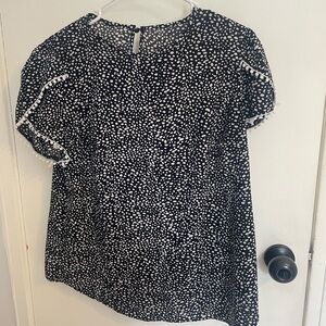 SHEIN Black and White Polka Dot Blouse